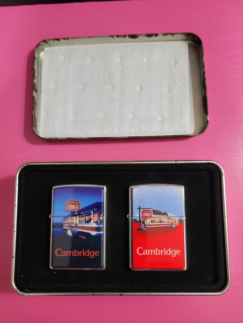 Vintage Zippo Cambridge Diner Collectible Lighter Set See Description (0943)